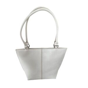 Wilson's Leather Pelle Studio Classic Tote Purse Cream Double Shoulder Strap Vtg